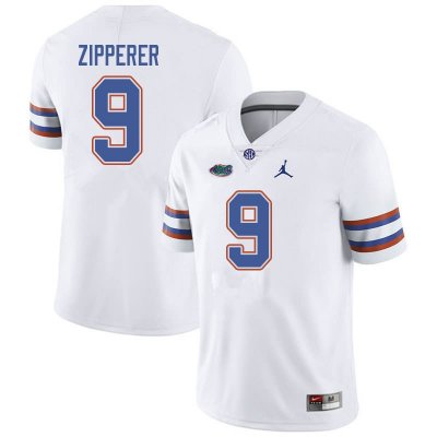 Men's Florida Gators #9 Keon Zipperer NCAA Jordan Brand White Authentic Stitched College Football Jersey UGP8662TT